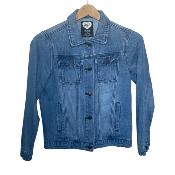 FOREVER 21 x LAZER KITTEN Got Me Pizza Classic Jean Jacket Girls Size 11/12. - Picture 14 of 16
